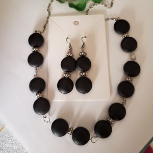 Matte Onyx Necklace and Earrings set